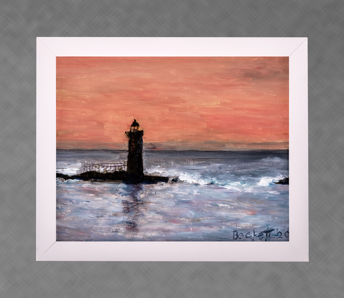 Ram Island Ledge Light 
 8 in x 10 in 
 Oil on Panel 2020 
 Private Collection of Kari Attar