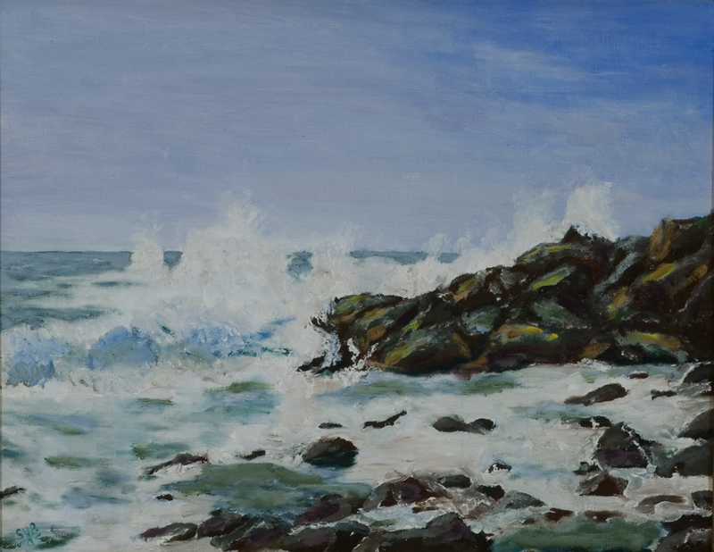 The Surf at Monhegan Island 
 14 in x 18 in Oil on Canvas 2005 
 Private Collection