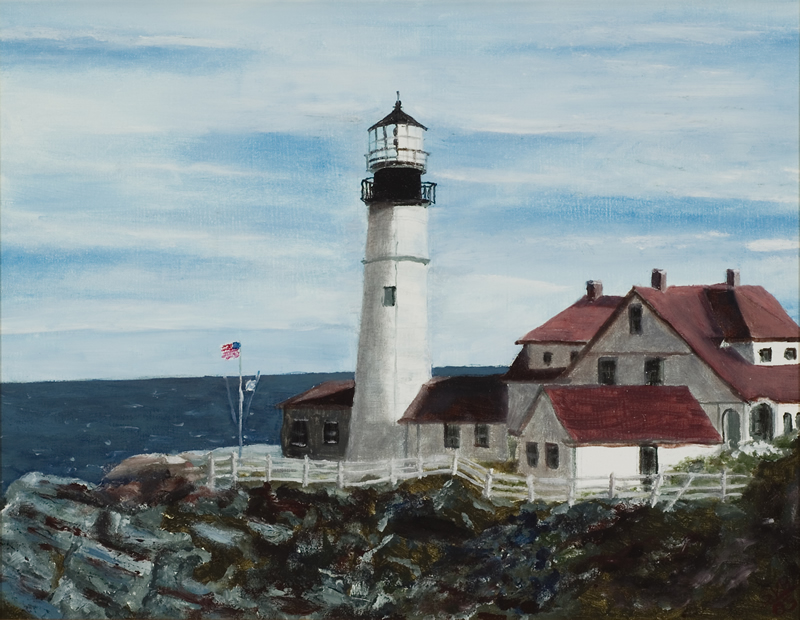 Portland Head Light - 18 in x 14 in - Oil on Canvas - 2005 - Private Collection of Peggy Sullivan