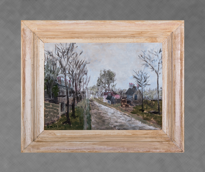 Rain Effect, Study: Pissarro 
 9 in x 12 in Oil on Panel 2018 
 Private Collection