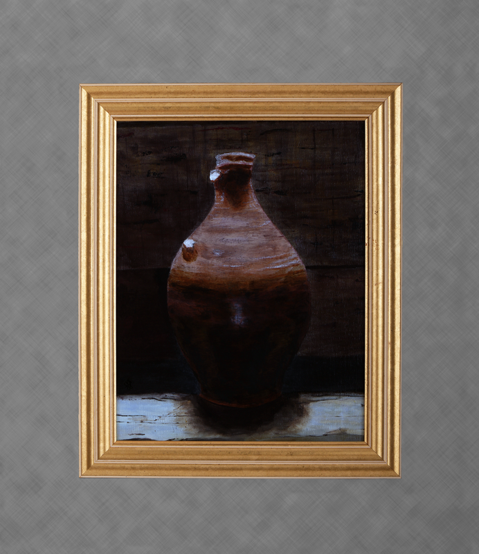 Water Jug at Saugus Iron Works 
 11 in x 14 in Oil on Canvas 2005