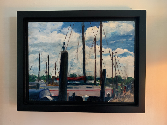 Marina Boats - 9 in x 12 in - Oil on Panel 2022