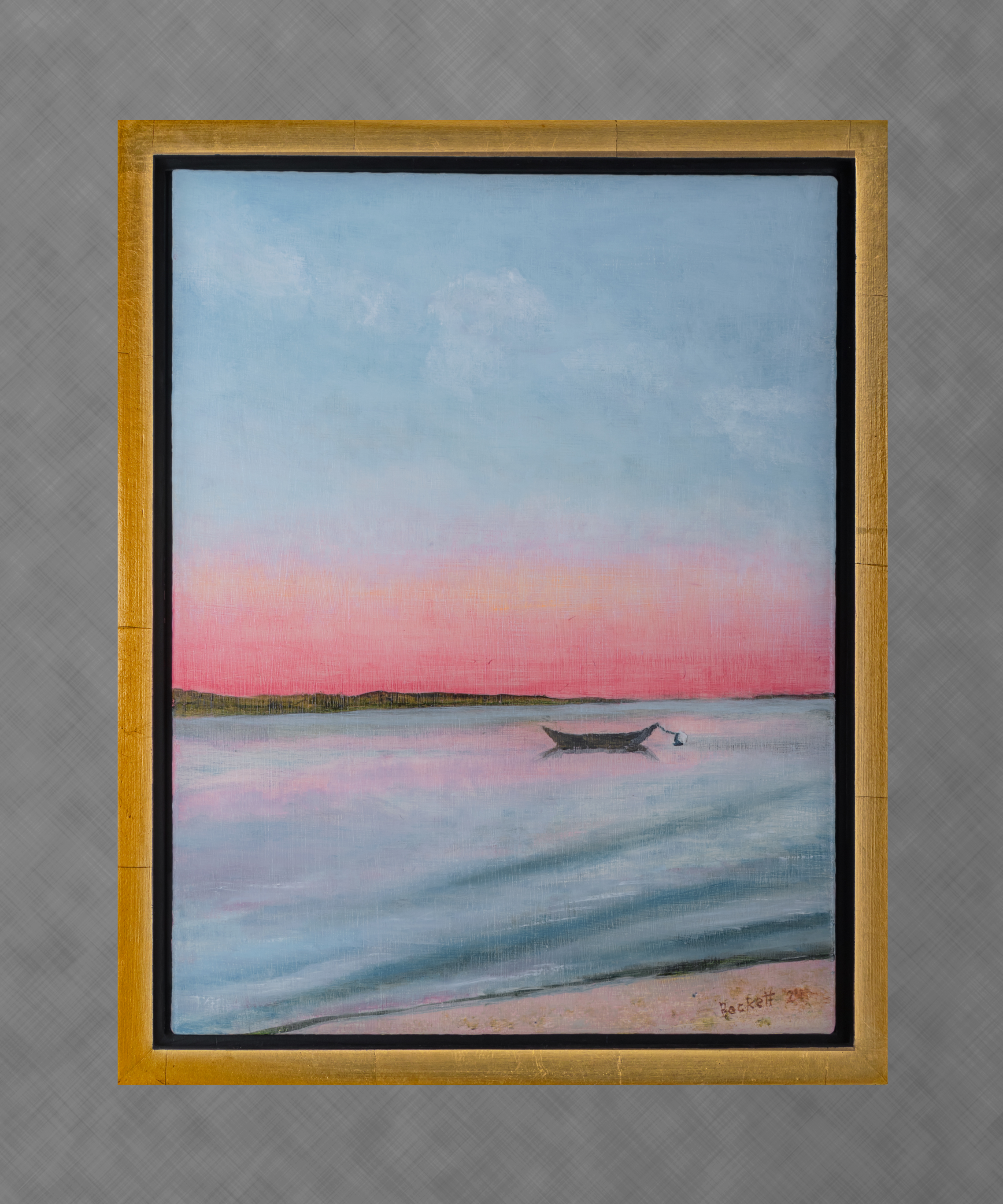 Red at Night... - 14 in x 18 in Oil on Canvas 2024 Photo Ref by Lynn Danforth