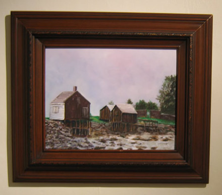 Willard Beach Fish Shacks South Portland, Maine - 11 in x 14 in Oil on Canvas 2011 Private Collection of Karen Zielinski 