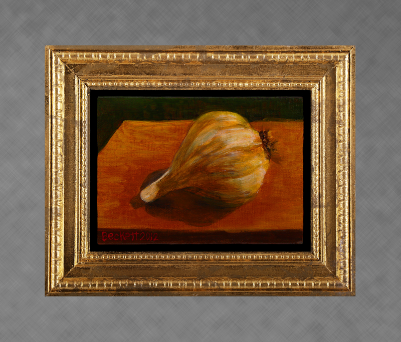 Garlic Clove - 5 in x 7 in Oil Belgian Linen on Panel - 2012